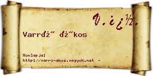 Varró Ákos névjegykártya